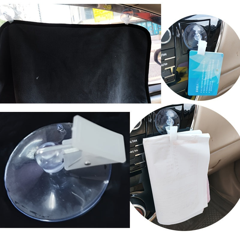 4/8pcs Car Shade Curtain Towel Glasses Suction Cup Clips Parking Card Holder
