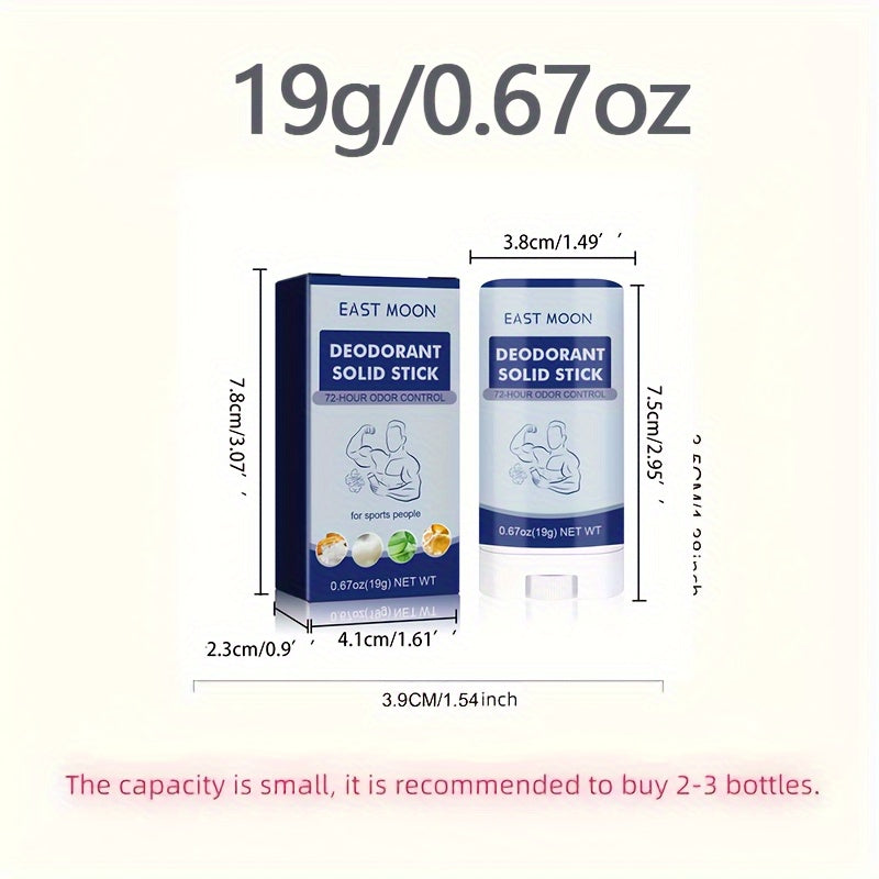 Men's Solid Deodorant Stick 72-Hour Odor Protection Long-Lasting Fragrance
