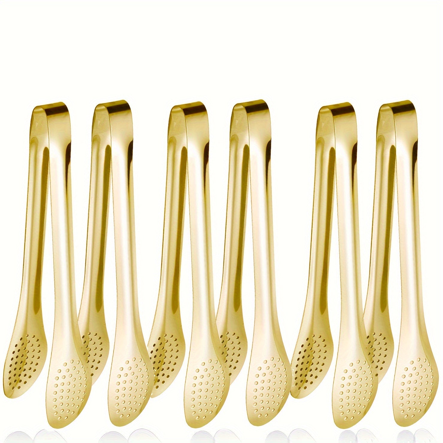 Set of 6 Stainless Steel Buffet Tongs in 7, 9, and 12 Inches