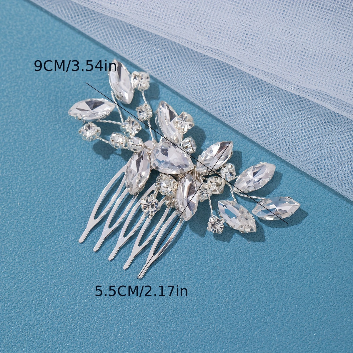 Rhinestone Bridal Hair Comb Wedding Hair Accessory for Updo Hairstyles