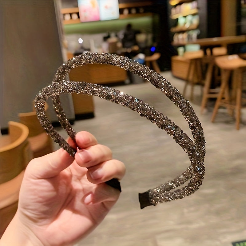 Women’s Rhinestone Headband Polyester Vintage Elegant for Daily Wear and Occasions