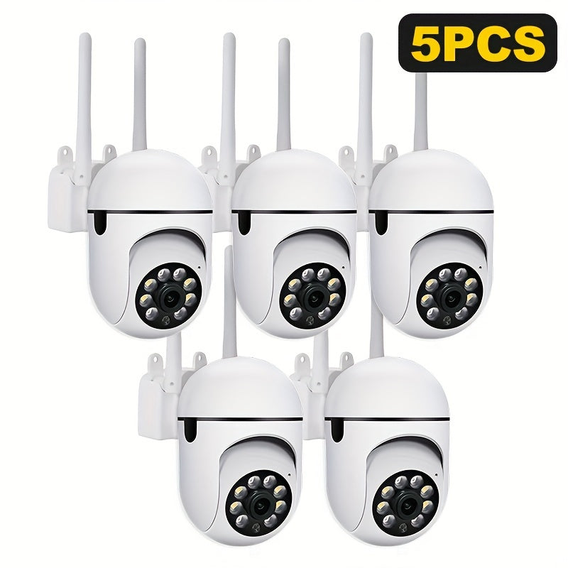 Outdoor Security Camera System with Night Vision Motion Alerts and Two-Way Audio 5-Pack