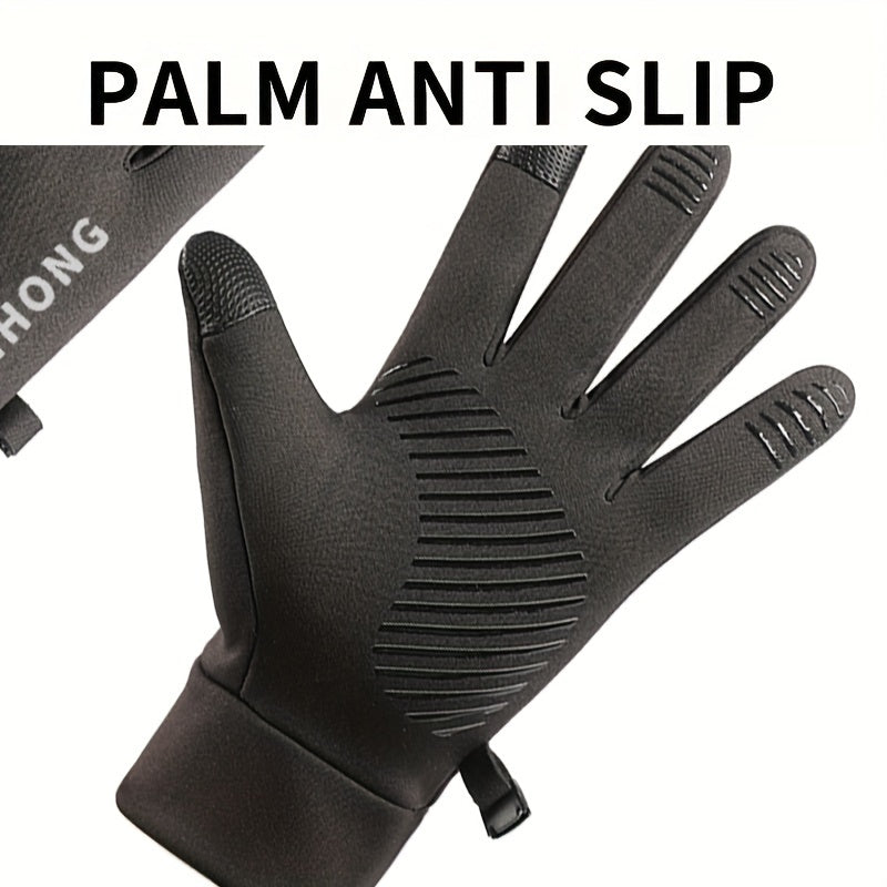 Winter Gloves for Men Women Black Warm Waterproof Windproof Touch Screen Non-slip Wear-resistant