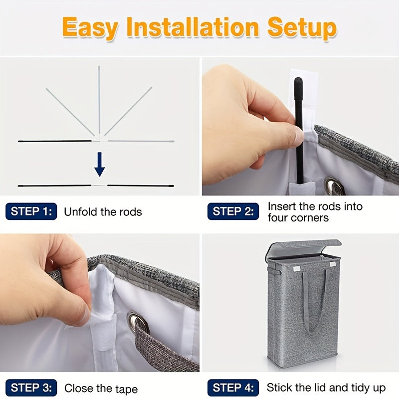 Large Capacity Foldable Laundry Basket with Handles for Bathroom Bedroom Dorm