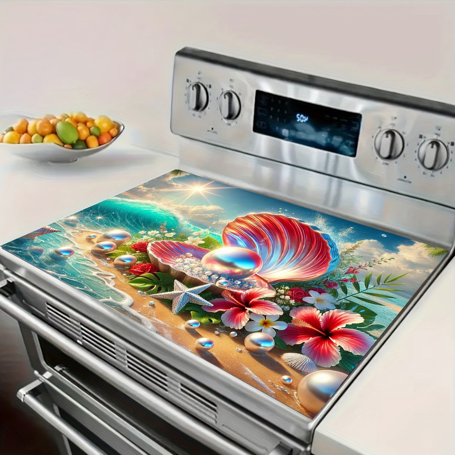 Stove Protectors Shellfish Design Heat-Resistant Scratch-Proof Easy Clean