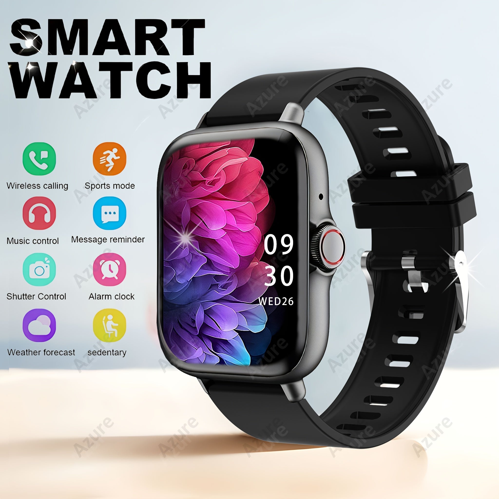 Reloj inteligente con pantalla táctil completa de 4.65cm con llamadas inalámbricas, recordatorios de texto, modos deportivos, cuerpo de metal