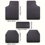 5-Piece PU Leather Car Floor Mats Waterproof All-Weather Non-Slip Foot Pads