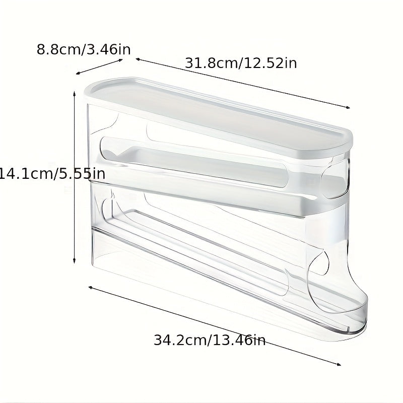 Plastic Egg Storage Box with Lid and Side Door Organizer for Refrigerator Space Saving