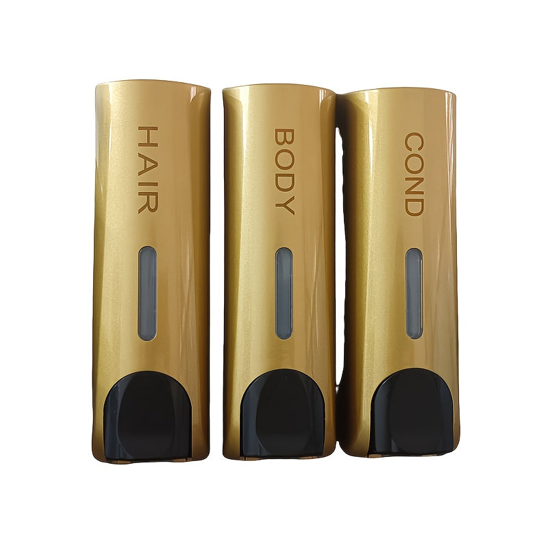 Wall-Mounted Manual Soap Dispenser for Hotels Single Double Triple Heads No Drilling