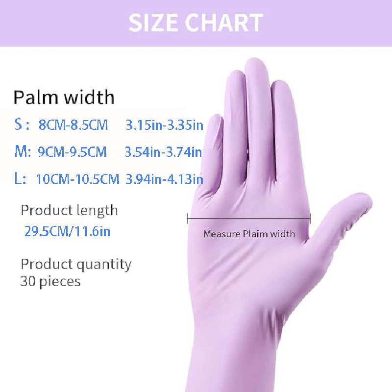 30 Pairs Reusable Nitrile Gloves Waterproof Durable Flexible Kitchen Bathroom Pet Care