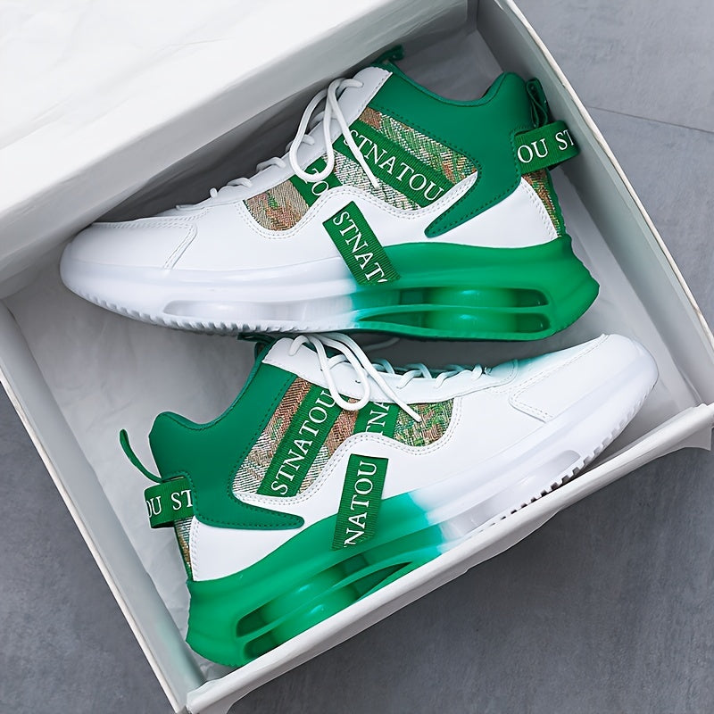 Unisex Mid-Top Lace-Up Sneakers for Casual Streetwear Travel and Sports