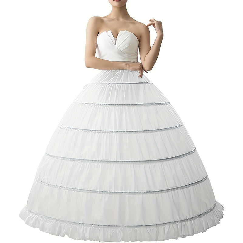 Adjustable Waist Bridal Petticoat Crinoline Underskirt with Steel Hoops Lace Hem for Wedding Bridesmaid Party Dresses