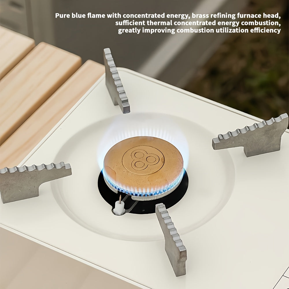 Portable Gas Stove with Safety Lock and Piezo Ignition for Indoor Outdoor Use