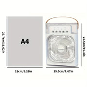 Humidificador de niebla USB-C de 1200ml y ventilador de 5 velocidades, combo para hogar, oficina, gimnasio, blanco