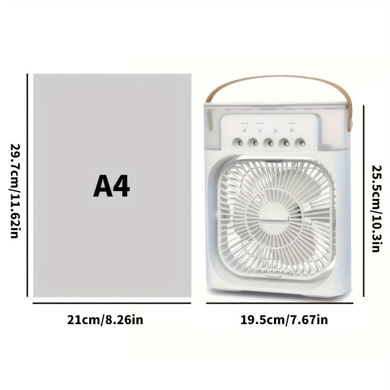 1200ml USB-C Misting Humidifier and 5-Speed Fan Combo for Home Office Gym White