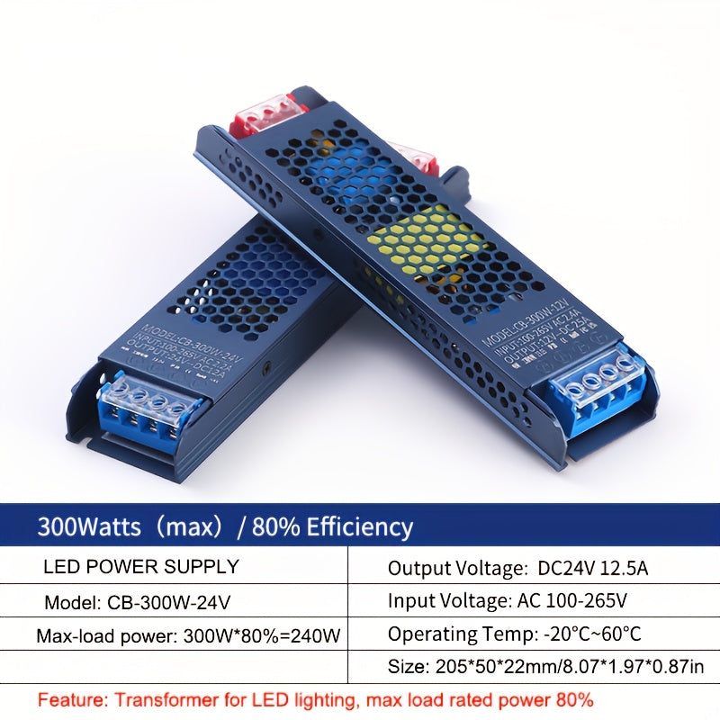 LED chiroq lentalari, transformatorli LEDlar uchun mos, AC110V-220V dan DC12V/24V ga, 60w/100w/200w/300w da mavjud.