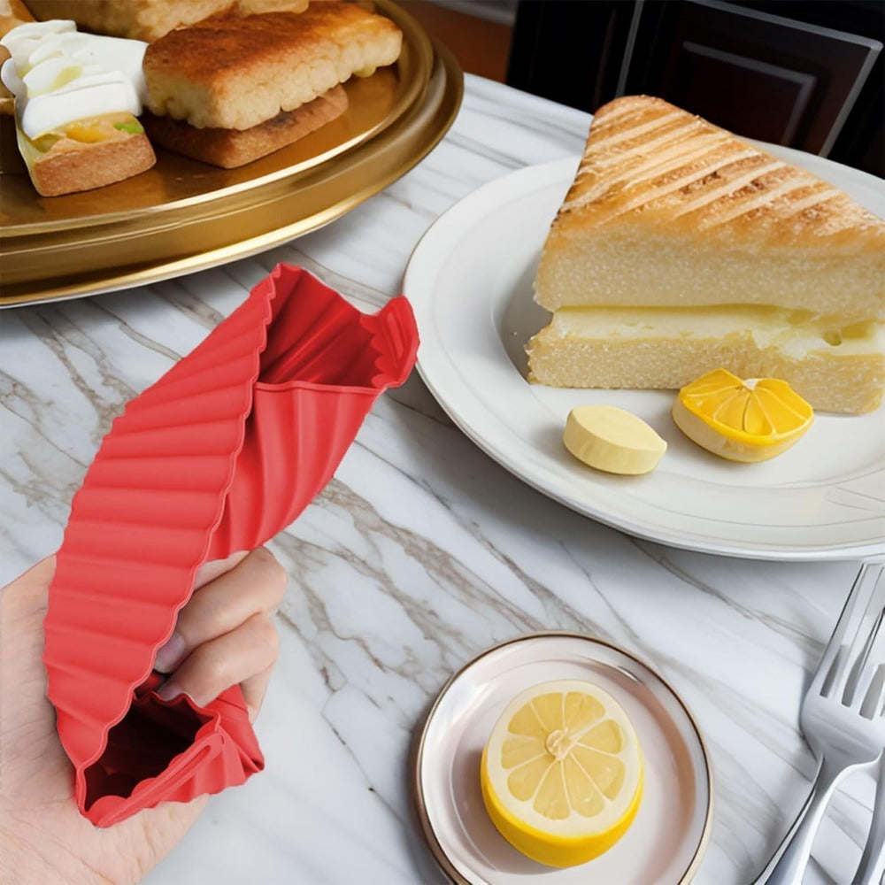 6-Piece Silicone Air Fryer Liners Set Non-Stick Reusable with Oil Brush and Scraper