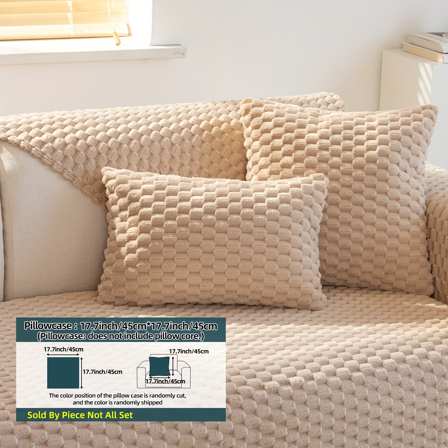 Cojín de sofá nórdico de felpa con diseño antideslizante para todas las estaciones