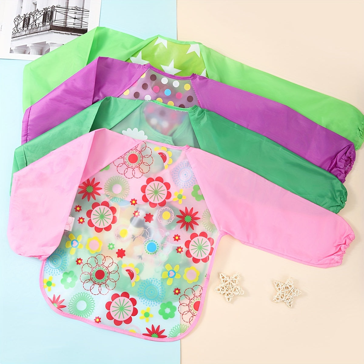 Baby Bibs Waterproof for Boys and Girls Spring Autumn Polyester Fiber Adjustable