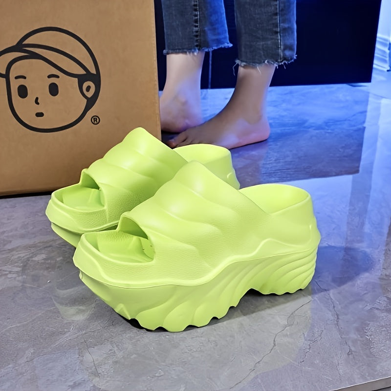 Ayollar uchun EVA yozgi yopiladigan poyabzal, yuqori qadam, qalin taglik, ko'p rangli