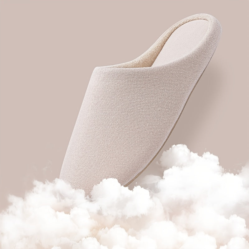 Women Slip-On Slippers Soft Plush Fabric Indoor Outdoor Comfort Minimalist Durable