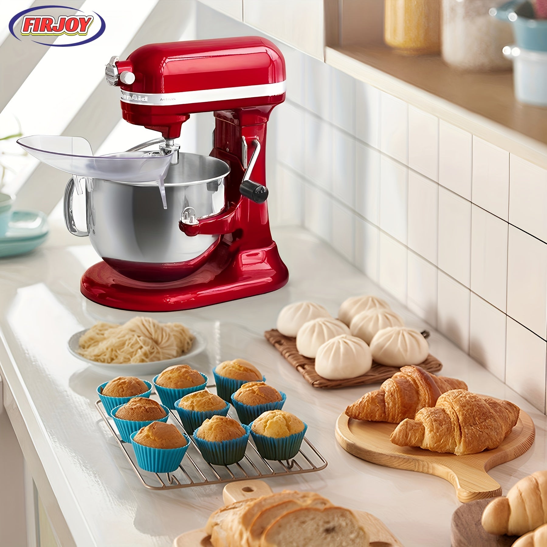 Adjustable Mixer Pouring Chute No-Mess Kitchen Gadget for Baking and Cooking