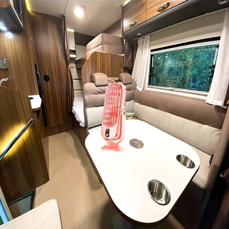 Portable RV Fan with LED Display, 5 Speeds, USB Rechargeable, Quiet Personal Cooling Fan for Home Office Bedroom Camping