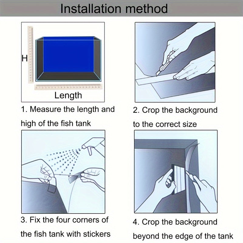 Double-Sided Aquarium Background Paper for Fish Tank Decor Waterproof HD Painting