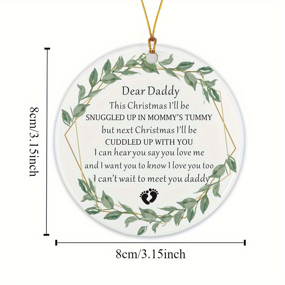 Pregnancy Announcement Hanging Tree Ornament for New Dads Acrylic Baby Bump Christmas Decoration First Christmas Gift