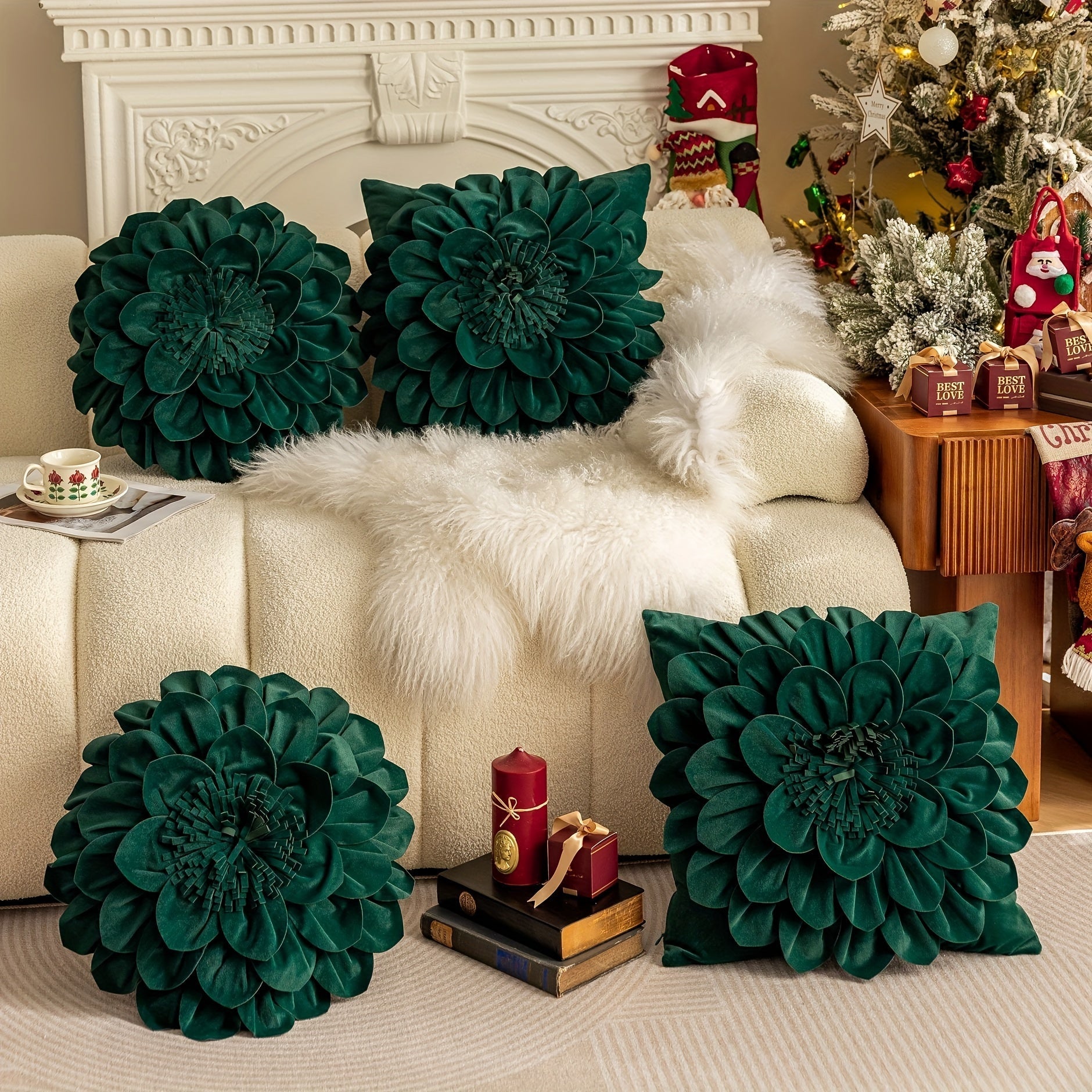 Bayram ruhiga kirish uchun bizning Festiv 3D Gullar Velur Yostiq Qopqog'imizni tanlang, u yumshoq, muzli tugatishga ega. Bayram uy bezaklaringizni Orange, Purple, Red, Green va Blue ranglarida mavjud variantlar bilan ko'taring. (Yostiq kiritilmagan)