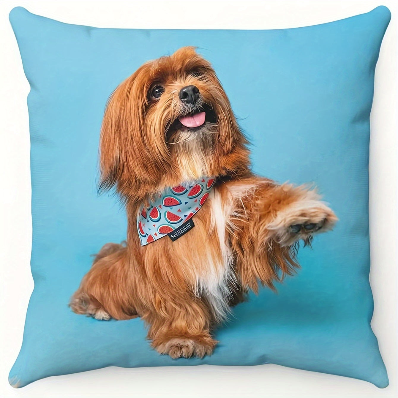 Personalized Square Throw Pillow Cover with Custom Photo Soft Polyester Knit for Home Decor