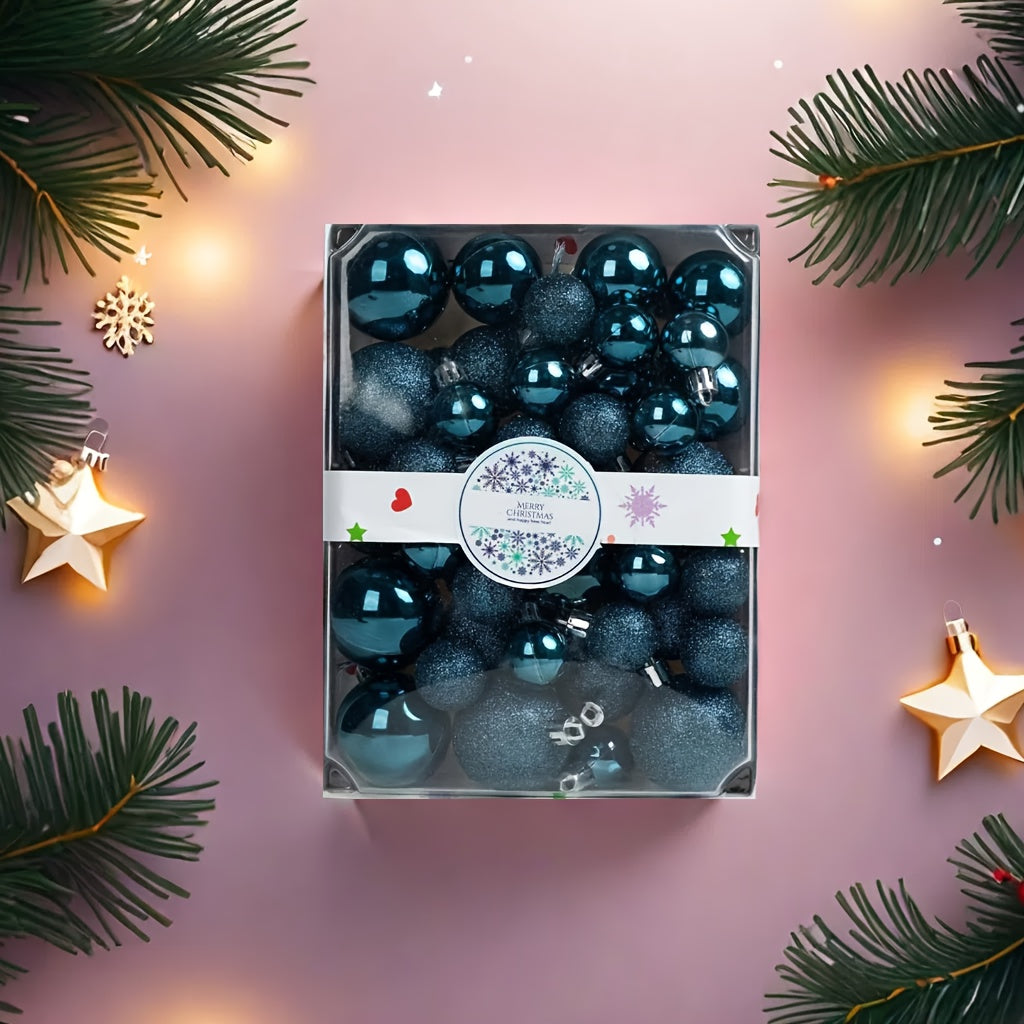 Paquete de 42 adornos de Navidad de glitter dorado de plástico para árbol navideño