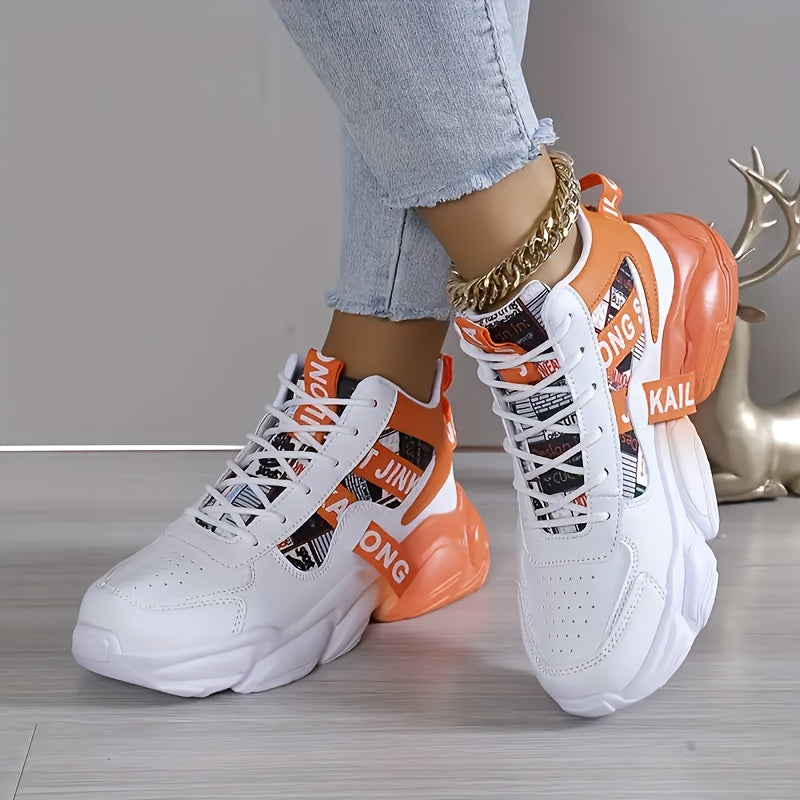 Zapatillas casuales femeninas transpirables con suela gruesa para todas las estaciones