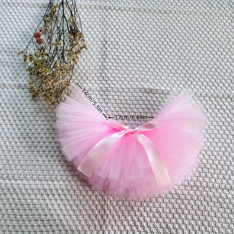 Baby Girl Tutu Skirt and Headband Set Pink Photography Prop Costume