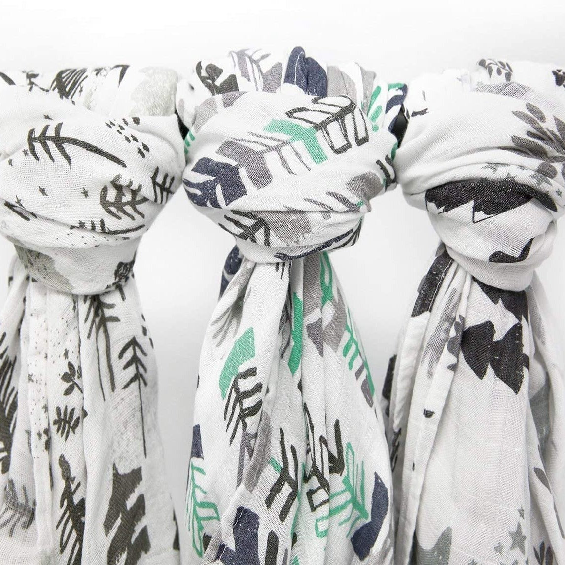 Baby Swaddle Blankets Set of 3 Ultra-Soft Bamboo Muslin 119cm x 119cm for Newborns