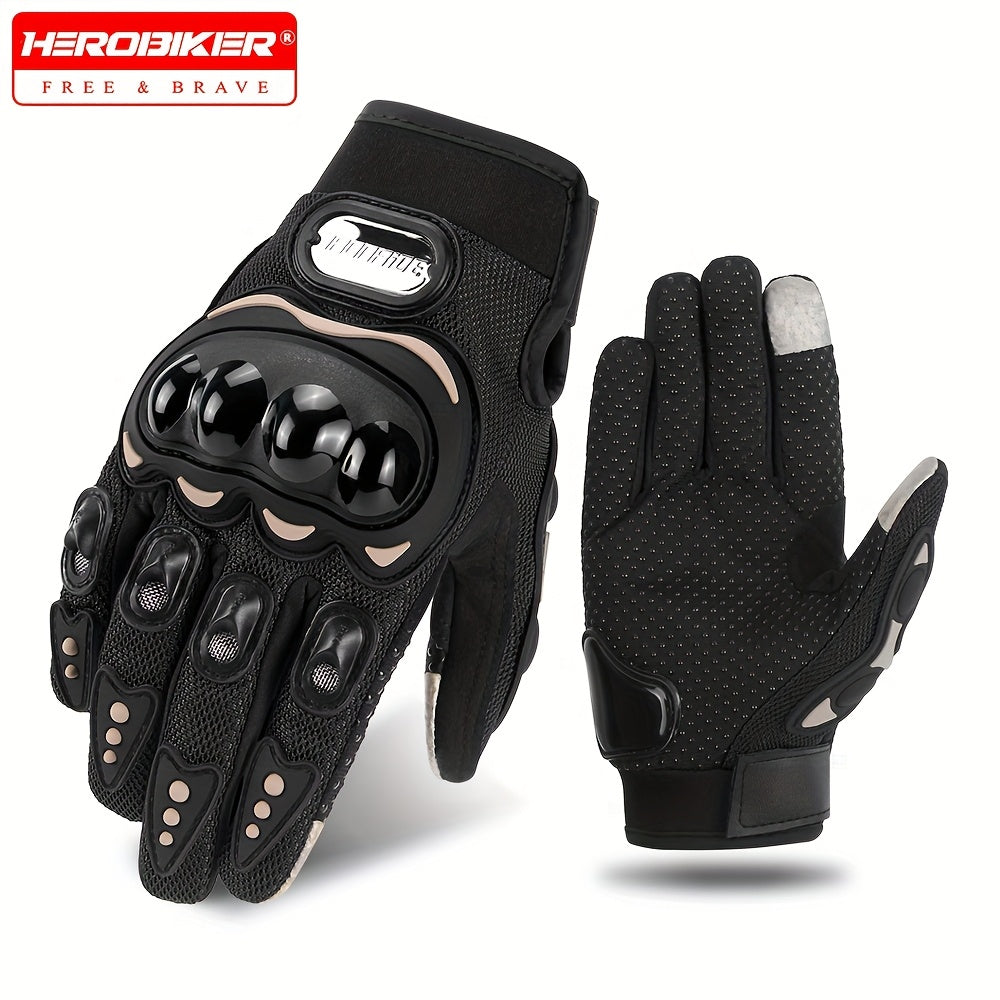 Polyester Riding Gloves Unisex Outdoor Motorcycle Gloves Woven Breathable Pull-On