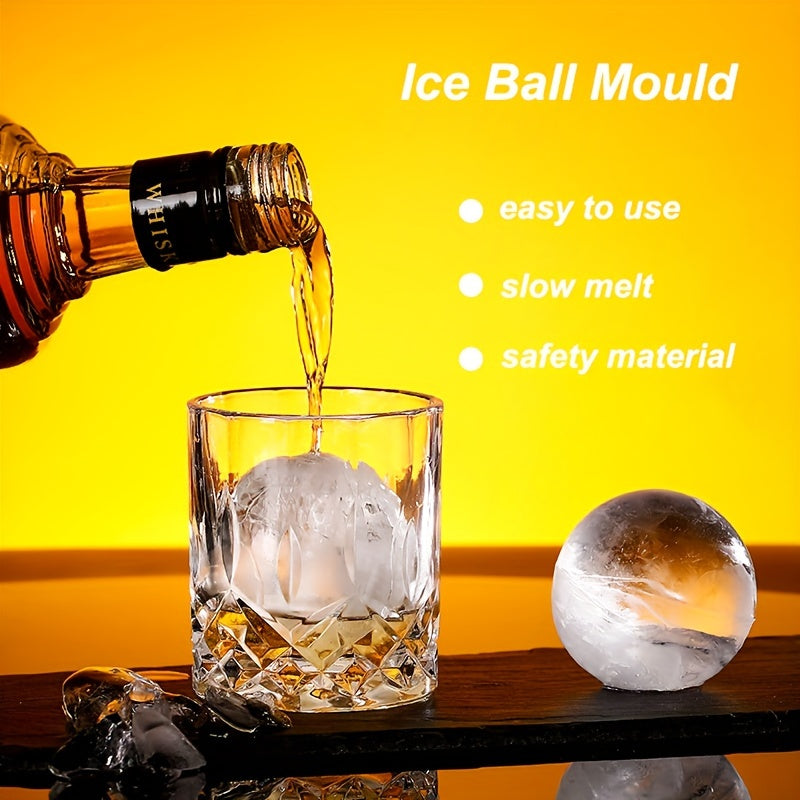 Large Silicone Ice Ball Mold With Funnel for Whiskey and Cocktails