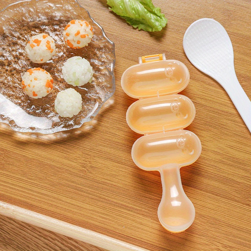 Polypropylene Triple Section Spherical Mold for Sushi Rice Balls and Meatballs