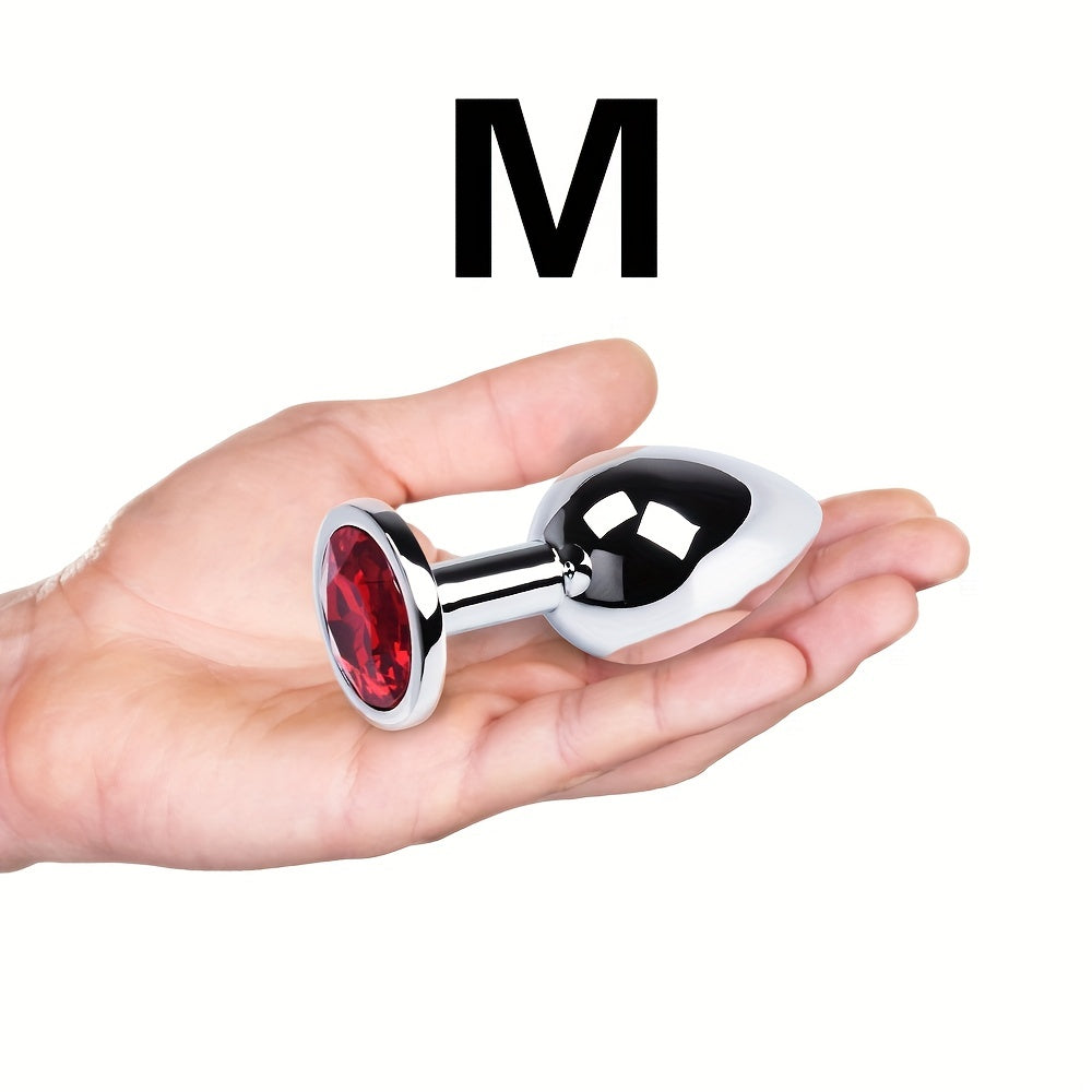 Adult Metal Anal Plug With Jewelry Base Multiple Sizes Butt G-Spot Massage