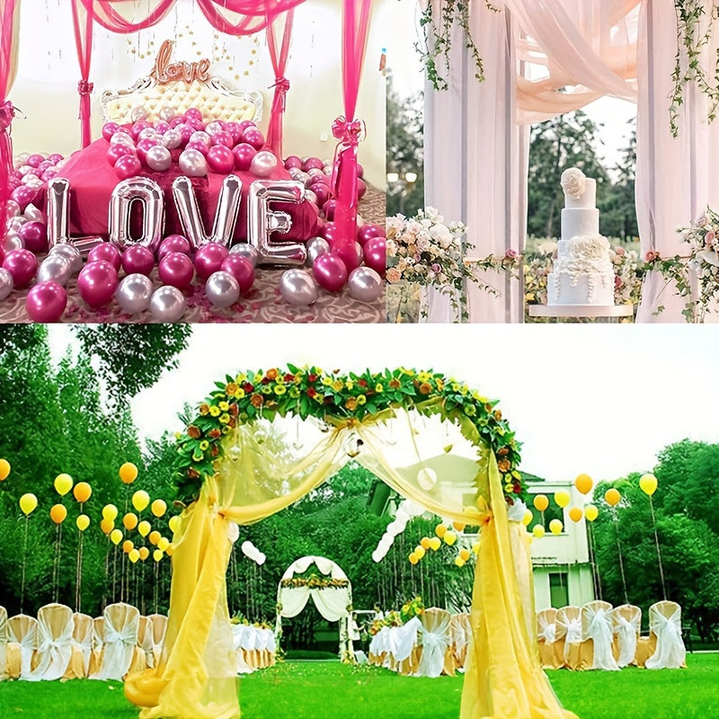 Vibrant Organza Tulle Sheer Backdrop Curtain 10m Colorful Swirl Patterns for Events