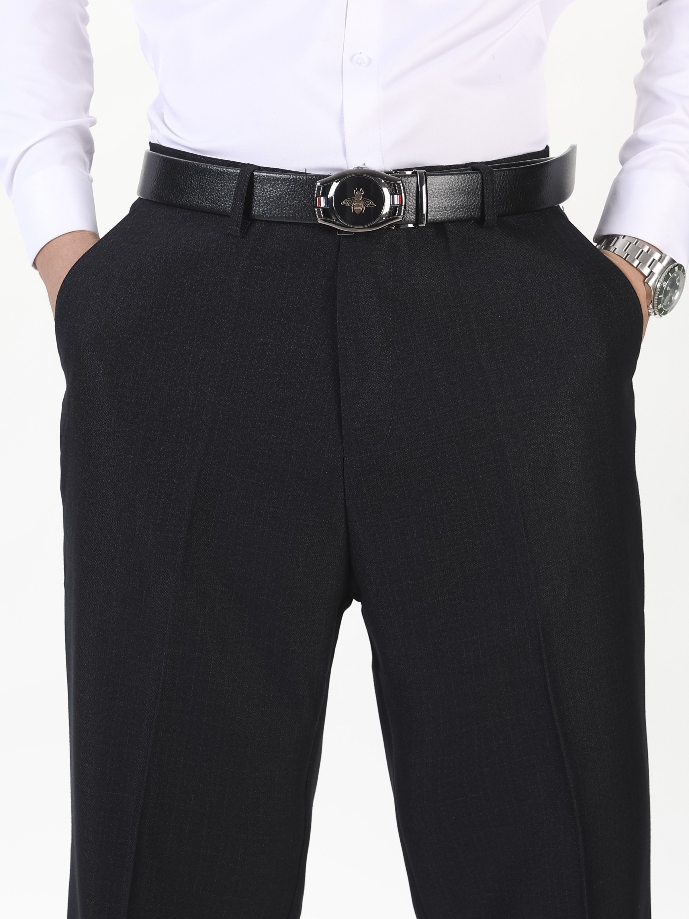 Plus Size Men's Slim Fit Dress Pants Solid Color Polyester Blend Straight Leg Business Casual 0XL-5XL