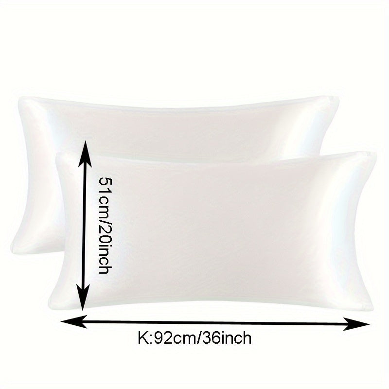 Two Pieces Satin Pillowcases Breathable Soft Envelope Design for Bedroom Sofa Home Decor