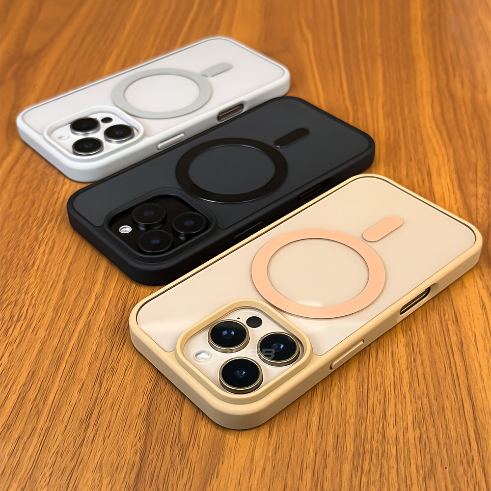 Acrylic Transparent Magnetic Phone Case for iPhone with Wireless Charging and Lens Protection