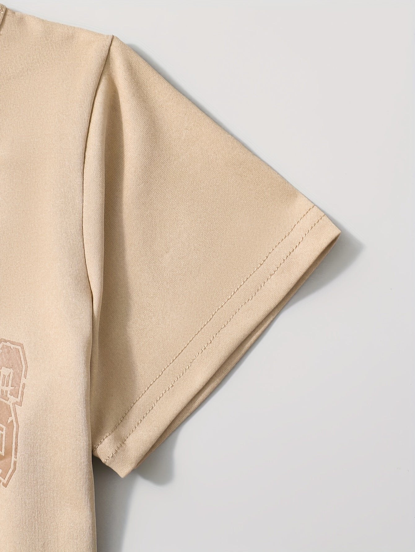 Boys Summer Set Casual Letter Print T-Shirt and Shorts with Pockets Polyester Blend