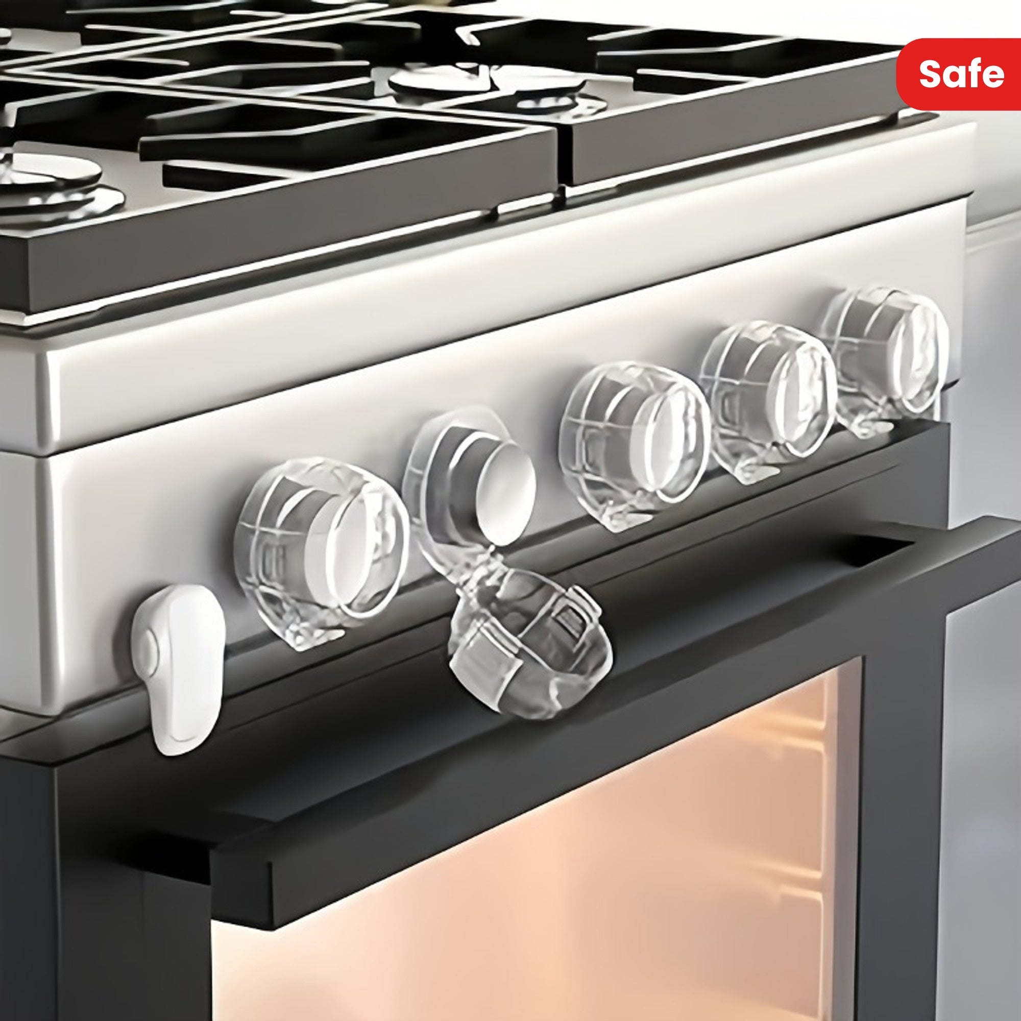 Stove Knob Covers with Enhanced Buckle Design for Gas Ovens Safety