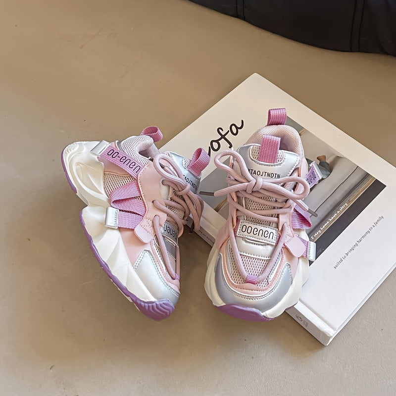 Kids' Breathable Low Top Sneakers for Girls Sport Casual Hiking Rubber Sole