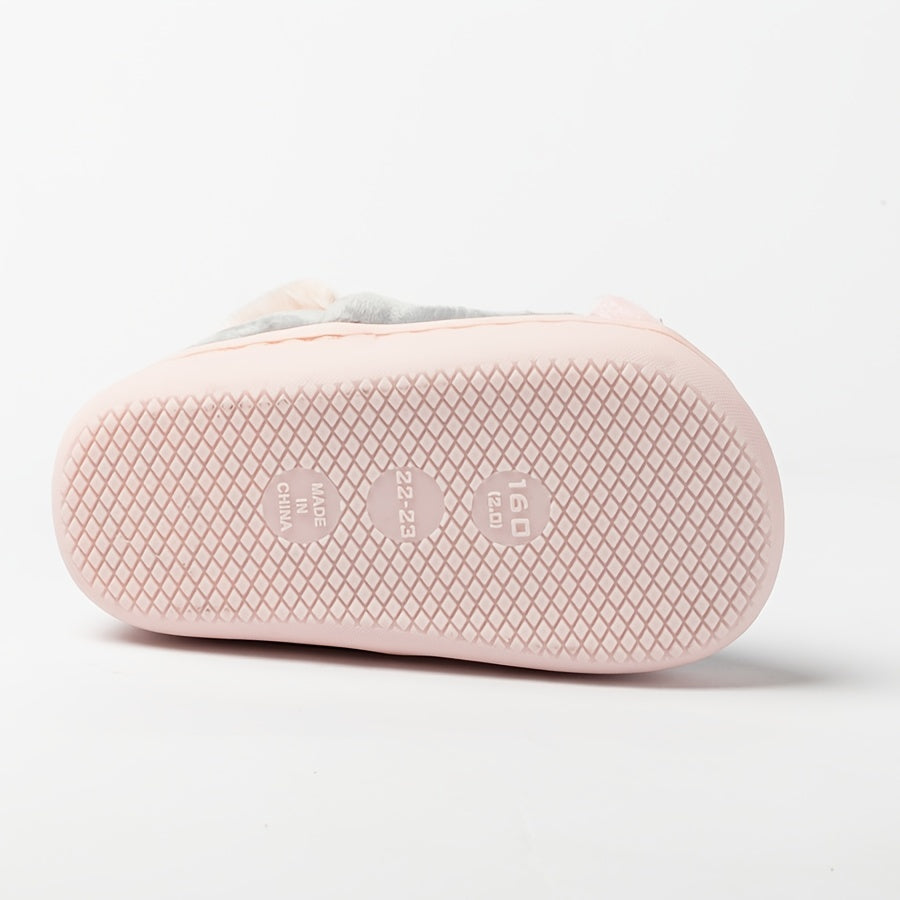 Kids Furry Cartoon House Slippers Non-Slip Soft Bottom Indoor Winter Shoes