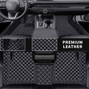 Alfombrilla de suelo para coche de cuero sintético a medida para vehículos de conducción a la izquierda