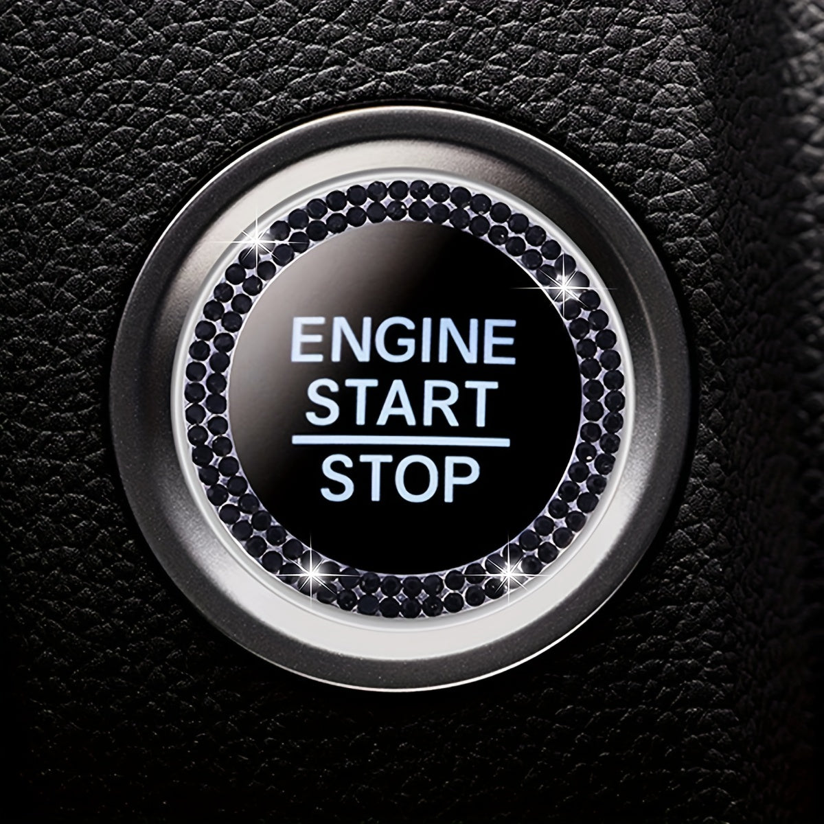 Universal Alloy Rhinestone Ignition Switch Cover for Car Interior Decoration