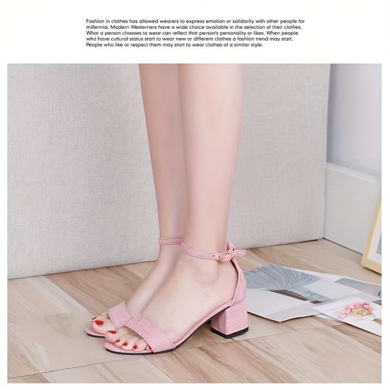 Women's Black Open Toe Ankle Strap High Heel Dress Shoes